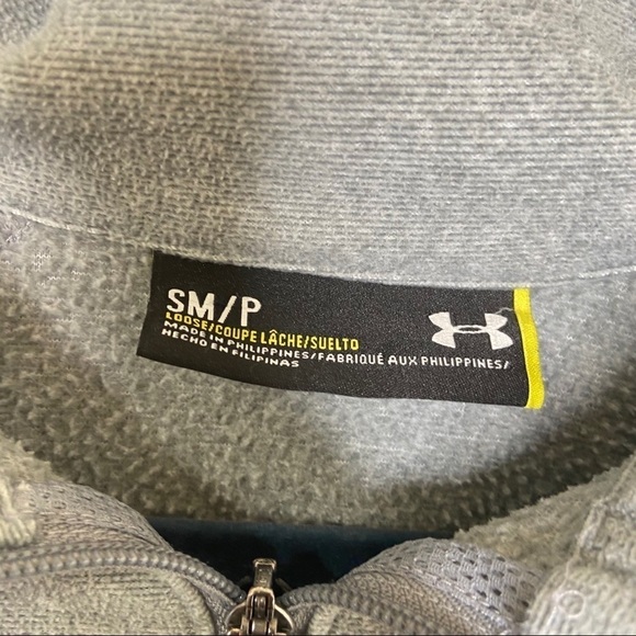🌹Under Armour Womens Full Zip Gray Jacket Small Gym Fitness Casual Fleece - Picture 3 of 8